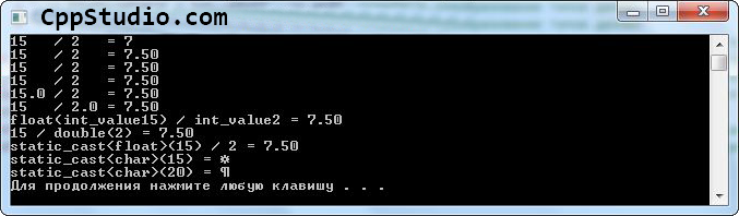 Явное и неявное преобразование типов данных в C++